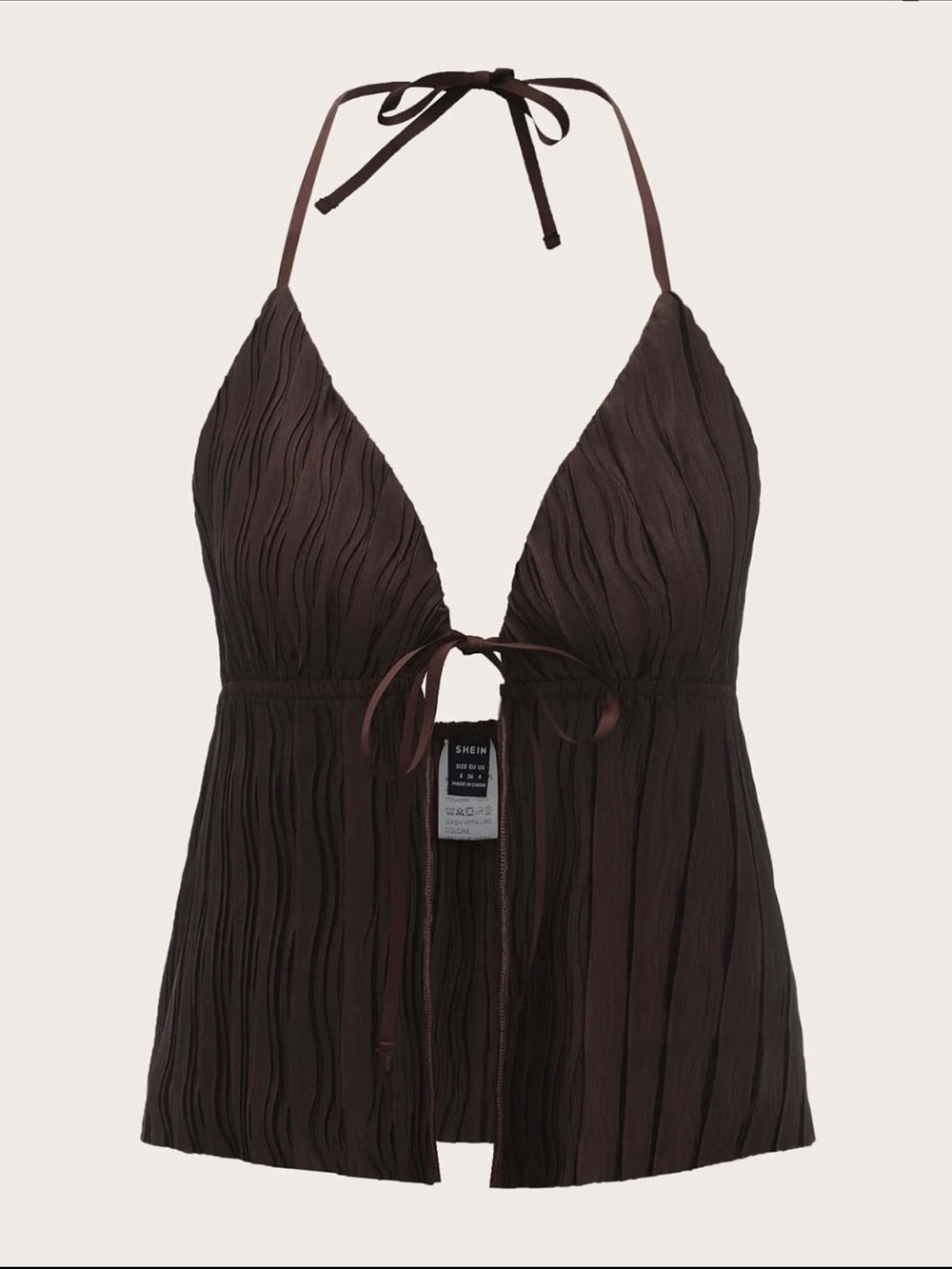 shein tie front halter